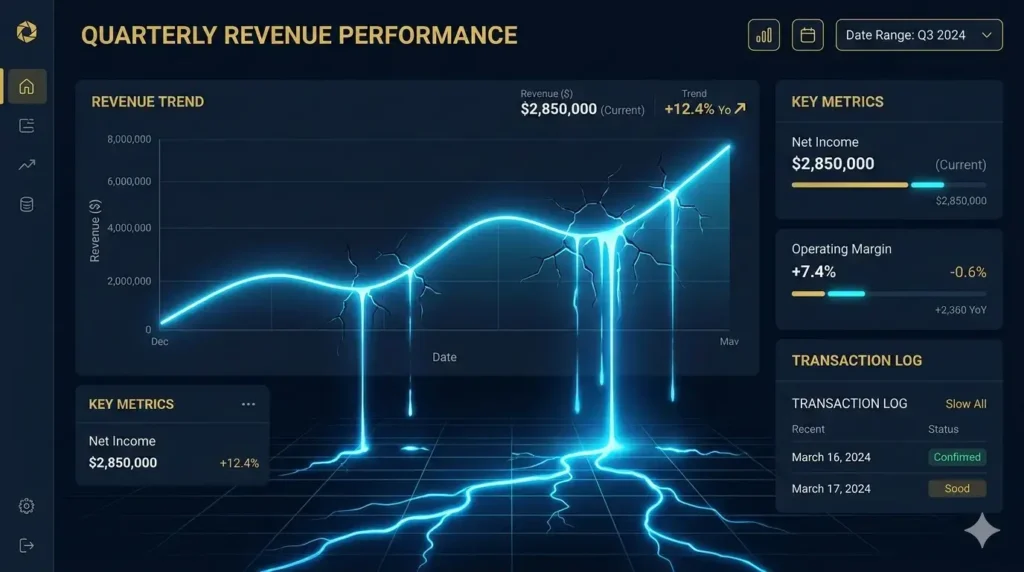 revenue growth chart with hidden structural leaks