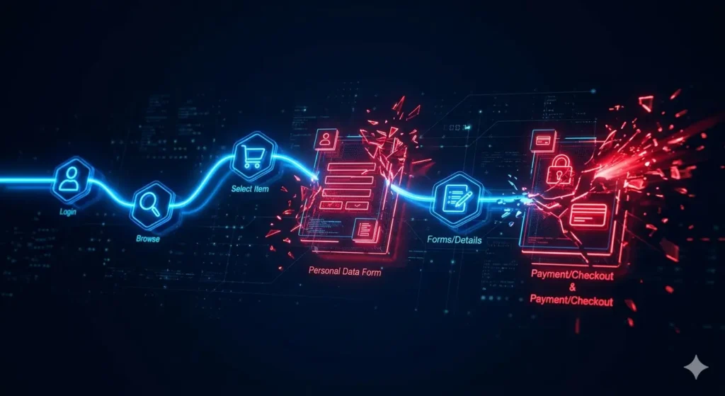 website trust issues in form and checkout flow visualization