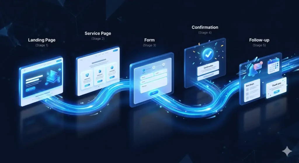 conversion psychology website momentum path from landing page to conversion