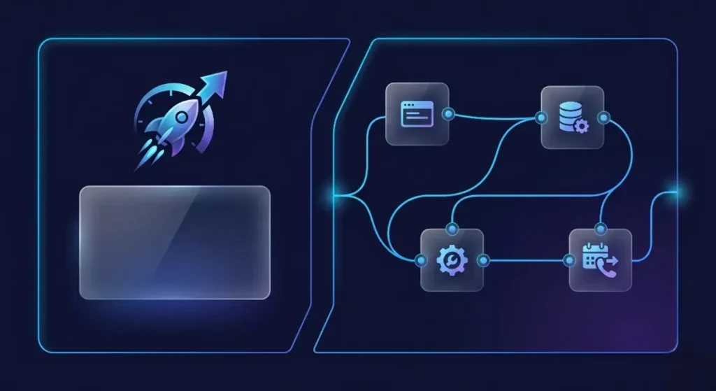 Website speed score compared with connected conversion system