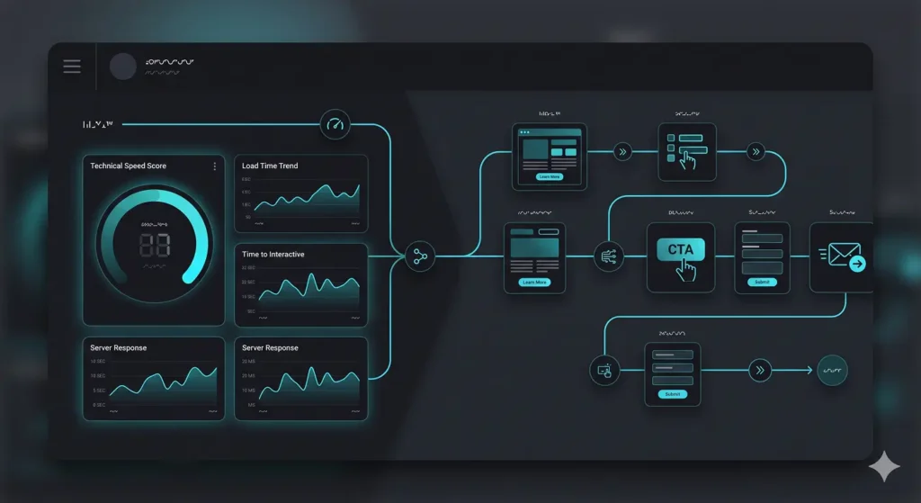 Comparison between PageSpeed score and real customer journey performance.