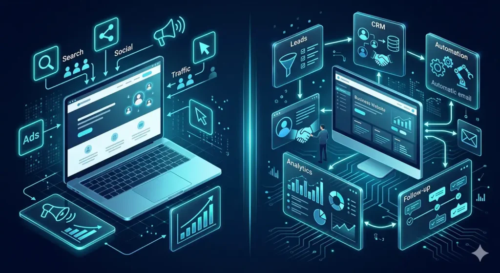 Marketing website versus business website strategy comparison