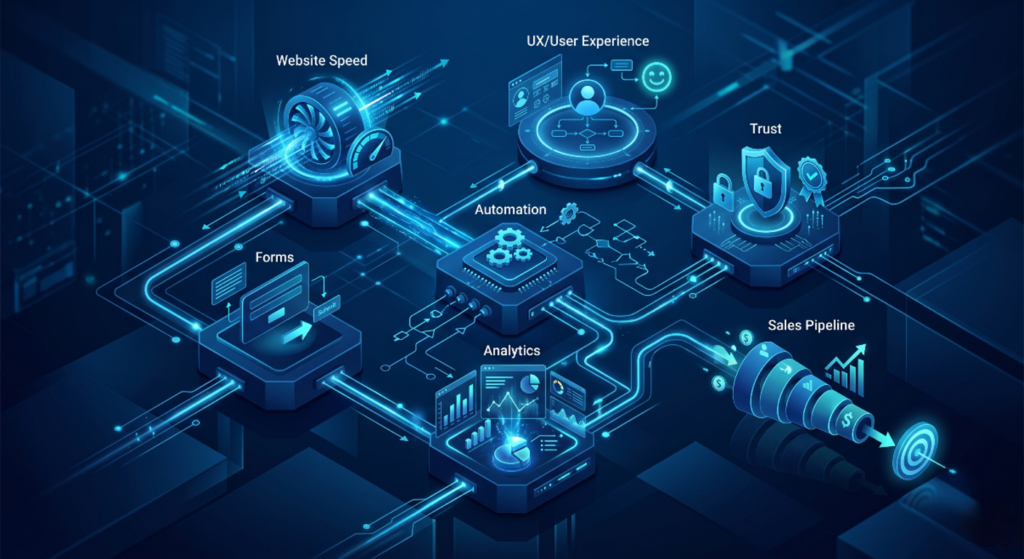 website system overview for UX automation and sales