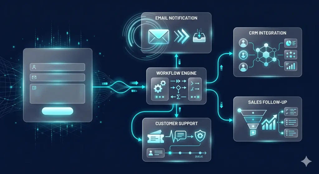 customer handling system connected to website lead flow